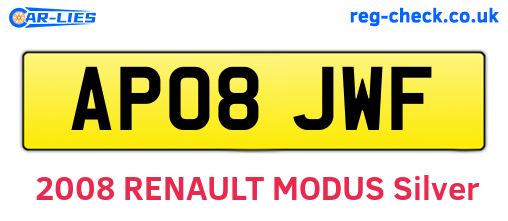 AP08JWF are the vehicle registration plates.