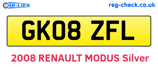GK08ZFL are the vehicle registration plates.