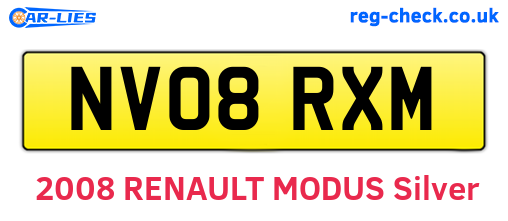 NV08RXM are the vehicle registration plates.