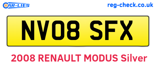NV08SFX are the vehicle registration plates.