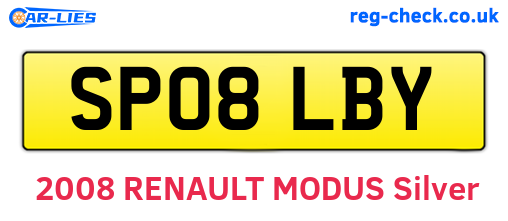 SP08LBY are the vehicle registration plates.
