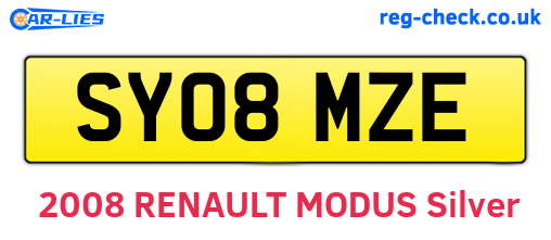 SY08MZE are the vehicle registration plates.