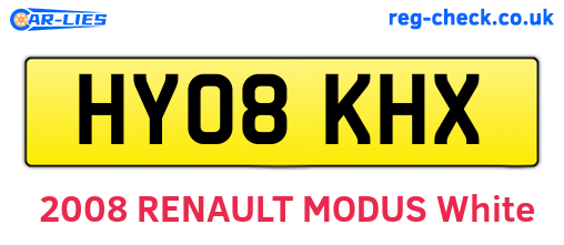 HY08KHX are the vehicle registration plates.