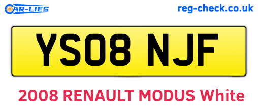 YS08NJF are the vehicle registration plates.