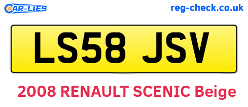LS58JSV are the vehicle registration plates.