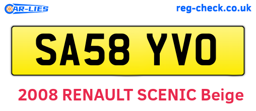 SA58YVO are the vehicle registration plates.