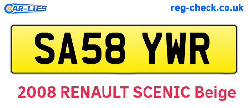 SA58YWR are the vehicle registration plates.
