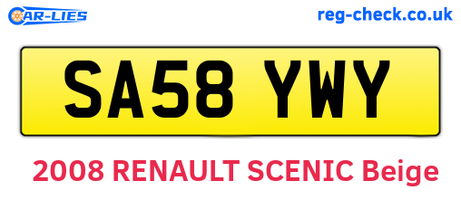SA58YWY are the vehicle registration plates.