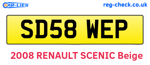 SD58WEP are the vehicle registration plates.