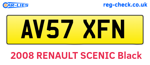 AV57XFN are the vehicle registration plates.