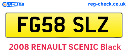 FG58SLZ are the vehicle registration plates.