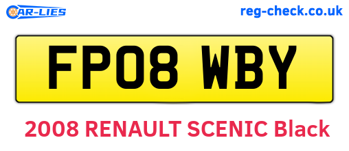 FP08WBY are the vehicle registration plates.
