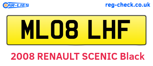 ML08LHF are the vehicle registration plates.