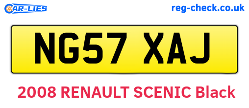 NG57XAJ are the vehicle registration plates.