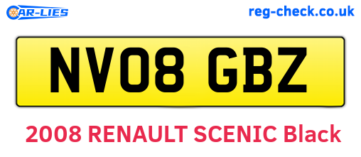 NV08GBZ are the vehicle registration plates.