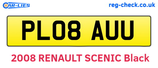 PL08AUU are the vehicle registration plates.