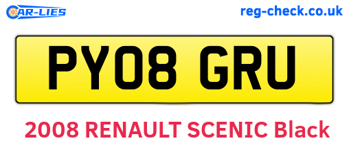 PY08GRU are the vehicle registration plates.