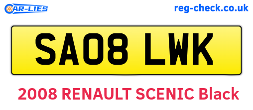 SA08LWK are the vehicle registration plates.