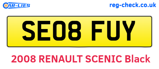 SE08FUY are the vehicle registration plates.