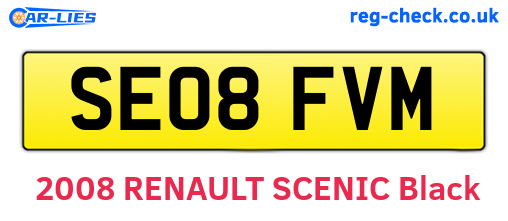 SE08FVM are the vehicle registration plates.