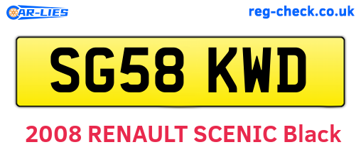SG58KWD are the vehicle registration plates.