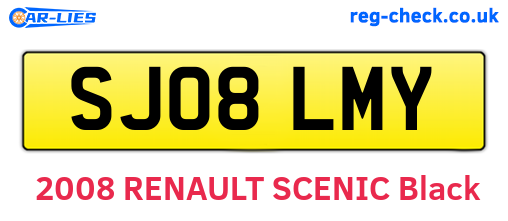 SJ08LMY are the vehicle registration plates.