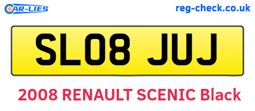 SL08JUJ are the vehicle registration plates.