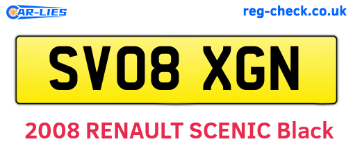 SV08XGN are the vehicle registration plates.