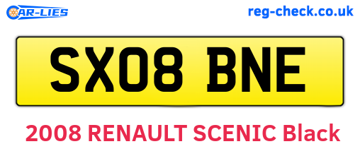 SX08BNE are the vehicle registration plates.