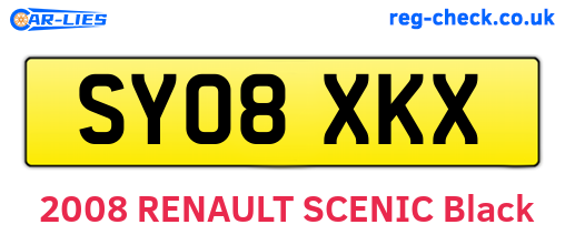 SY08XKX are the vehicle registration plates.