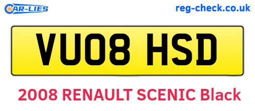 VU08HSD are the vehicle registration plates.