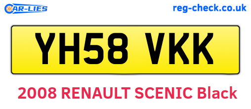 YH58VKK are the vehicle registration plates.