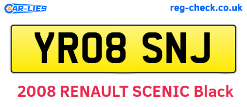 YR08SNJ are the vehicle registration plates.