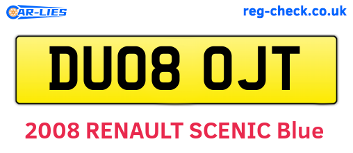 DU08OJT are the vehicle registration plates.