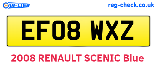EF08WXZ are the vehicle registration plates.