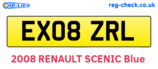 EX08ZRL are the vehicle registration plates.