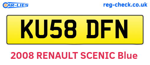 KU58DFN are the vehicle registration plates.