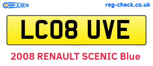 LC08UVE are the vehicle registration plates.
