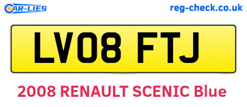 LV08FTJ are the vehicle registration plates.