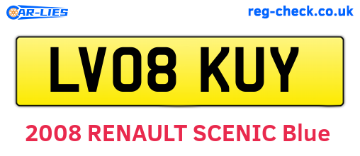 LV08KUY are the vehicle registration plates.