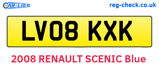 LV08KXK are the vehicle registration plates.