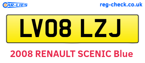LV08LZJ are the vehicle registration plates.