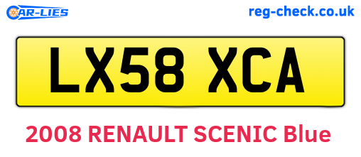 LX58XCA are the vehicle registration plates.