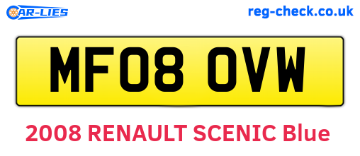 MF08OVW are the vehicle registration plates.
