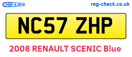 NC57ZHP are the vehicle registration plates.