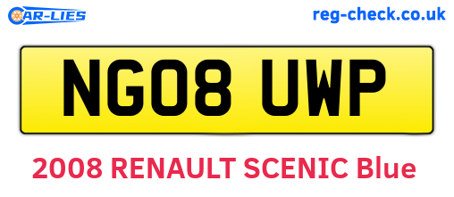 NG08UWP are the vehicle registration plates.