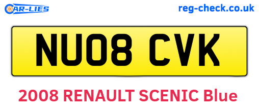 NU08CVK are the vehicle registration plates.