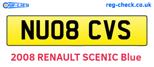 NU08CVS are the vehicle registration plates.