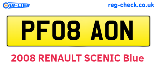 PF08AON are the vehicle registration plates.