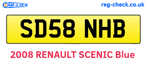 SD58NHB are the vehicle registration plates.
